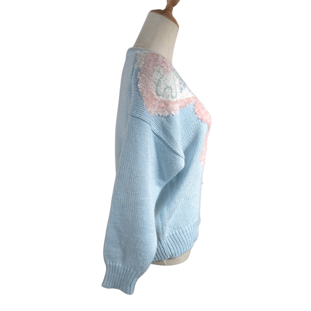 Jaclyn Smith Vintage Light Blue Beaded Sweater - Picture 7 of 8